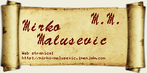 Mirko Malušević vizit kartica